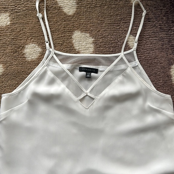 V Neck Cami With Mesh Detail - Picture 2 of 10